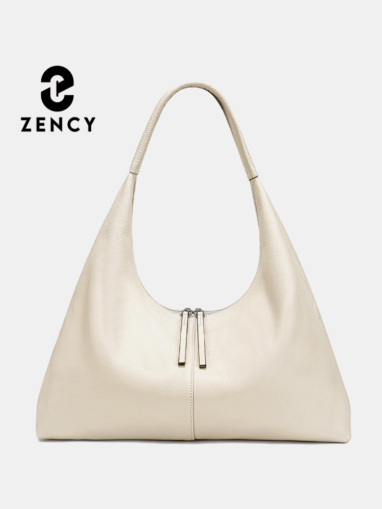 Women'S Tote Bags For Work - กระเป๋าหนังแท้สำหรับผู้หญิง Zency ดีไซน์เนอร์ กระเป๋าสะพายไหล่ใบใหญ่ ใส่เอกสาร A4