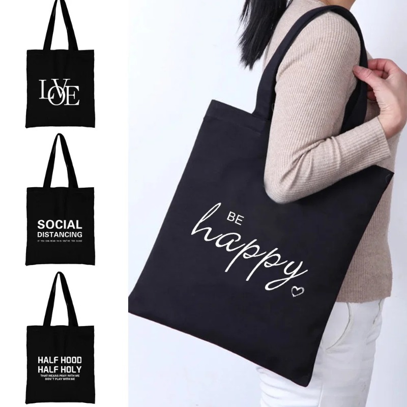 Women'S Tote Bags For Work - กระเป๋าถือสะพายไหล่ลายแมวสีส้มการ์ตูนน่ารัก สีดำ ความจุมาก เหมาะสำหรับทำงาน วันหยุด ช้อปปิ้ง