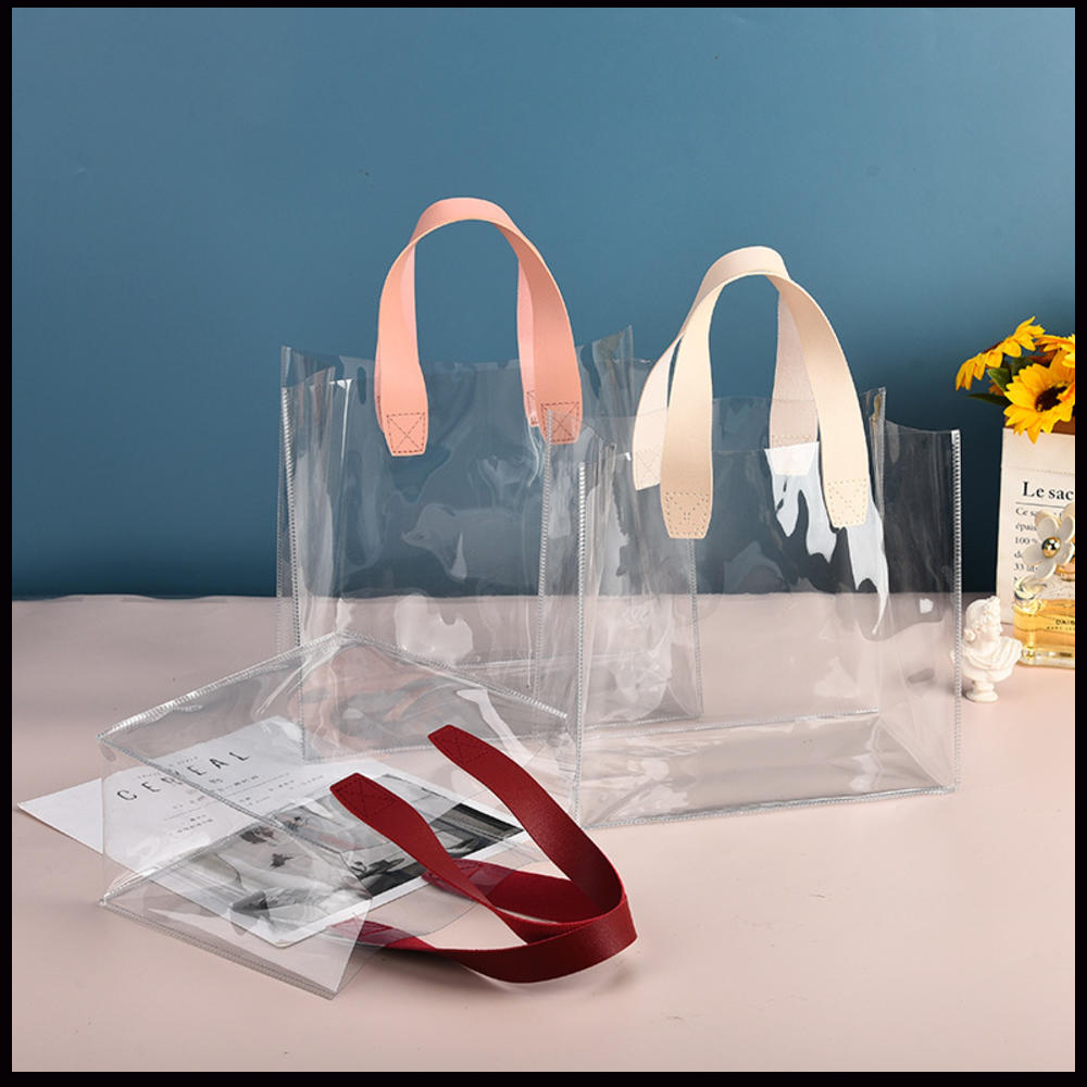 Jelly Bag Clear Pvc - กระเป๋าช้อปปิ้งทำจากพีวีซีใสขนาดใหญ่กระเป๋าช้อปปิ้งถุงซานตาเจลลี่กระเป๋าใส่เครื่องสำอางอุปกรณ์เสริมสำหรับการเดินทางกลางแจ้ง