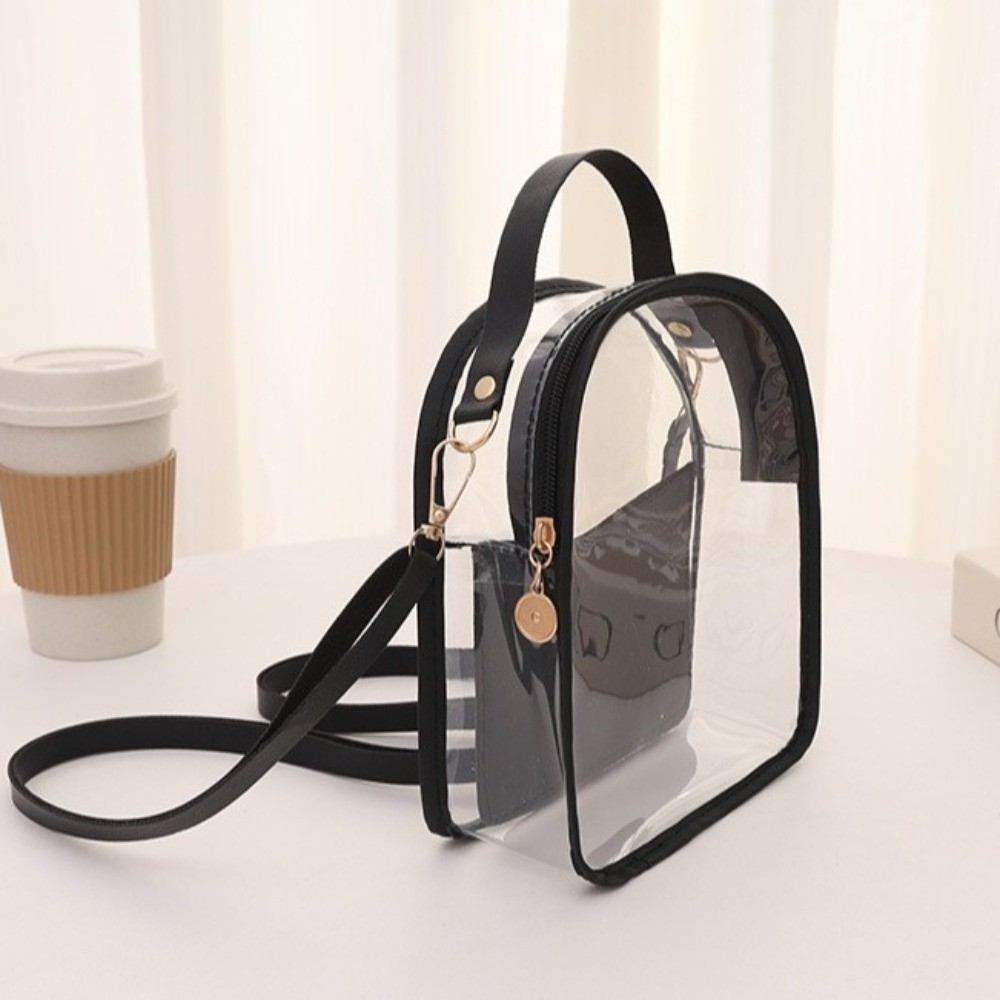 Jelly Bag Clear Pvc - กระเป๋าเก็บของ PVC กระเป๋าเป้สะพายหลังใส กันน้ำ กระเป๋าสะพายไหล่ใส พร้อมกระเป๋าใบเล็ก