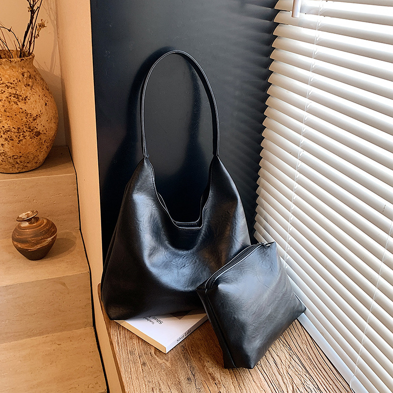 Women'S Vegan Bags - กระเป๋าสะพายไหล่ผู้หญิงทรงเรโทรเรียบง่ายขนาดใหญ่ รุ่นใหม่ปี 2026 น้ำหนักเบา ใช้ได้ทุกวัน มีหลายช่องสำหรับช้อปปิ้ง