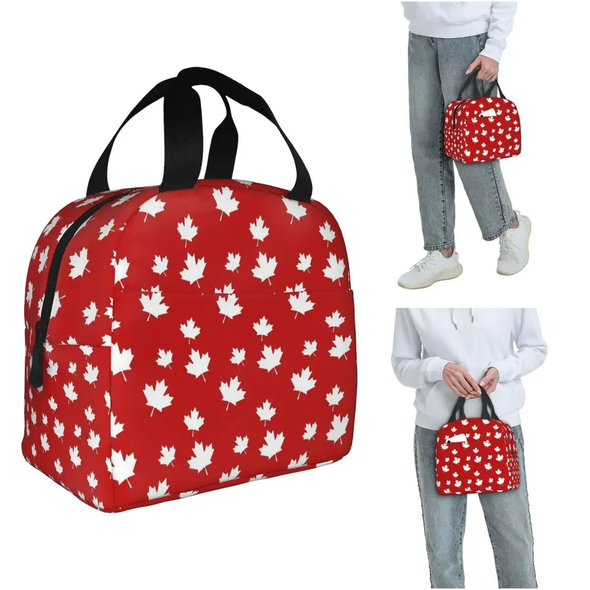 Women Bags Canada - กระเป๋าเก็บอุณหภูมิสำหรับใส่อาหารกลางวันลายธงชาติแคนาดาสีแดงขาวลายใบเมเปิล สำหรับผู้หญิงและเด็ก