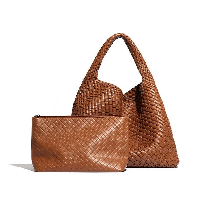 Women'S Vegan Bags - กระเป๋าโท้ทหนังวีแกนถักสำหรับผู้หญิง ความจุขนาดใหญ่ กระเป๋าสะพายไหล่สังเคราะห์นุ่ม กระเป๋าช้อปปิ้งสำหรับเดินทาง กระเป๋าเดินทางชายหาดฤดูร้อน