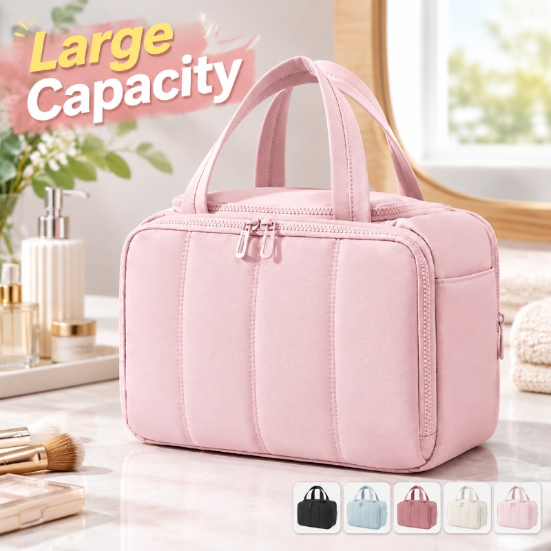 Women Bags Amazon - กระเป๋าใส่ของใช้ส่วนตัวสำหรับเดินทาง ความจุขนาดใหญ่ สำหรับผู้หญิง น้ำหนักเบา ดีไซน์แบบควิลท์นุ่ม กระเป๋าจัดระเบียบเครื่องสำอาง
