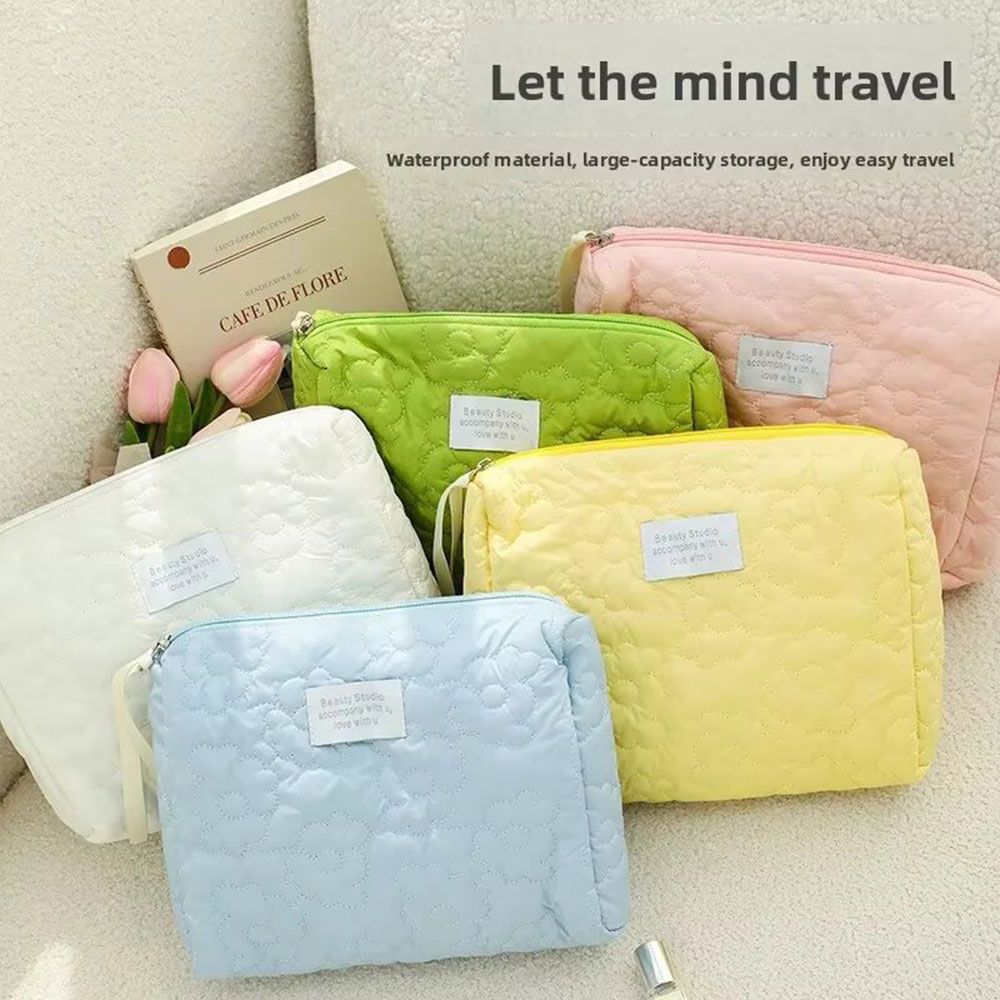 Women Bags New - กระเป๋าเครื่องสำอางลายดอกไม้ใหม่สำหรับผู้หญิง กระเป๋าใส่เครื่องสำอางแบบมีซิป กระเป๋าเดินทาง กระเป๋าใส่ของใช้ในห้องน้ำ กระเป๋าใส่ชุดชั้นในและถุงเท้า