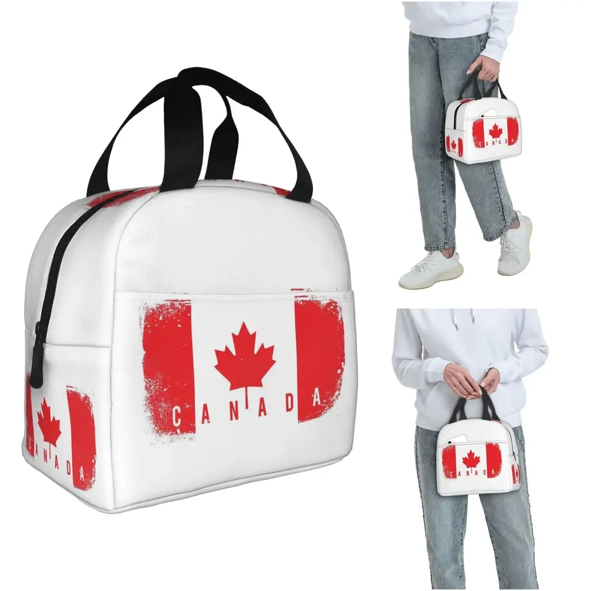 Women Bags Canada - กระเป๋าเก็บอุณหภูมิสำหรับใส่อาหารกลางวันลายธงชาติแคนาดาสำหรับผู้หญิงและเด็ก กล่องอาหารพกพา กระเป๋าเก็บความร้อนสำหรับอาหารกลางวัน