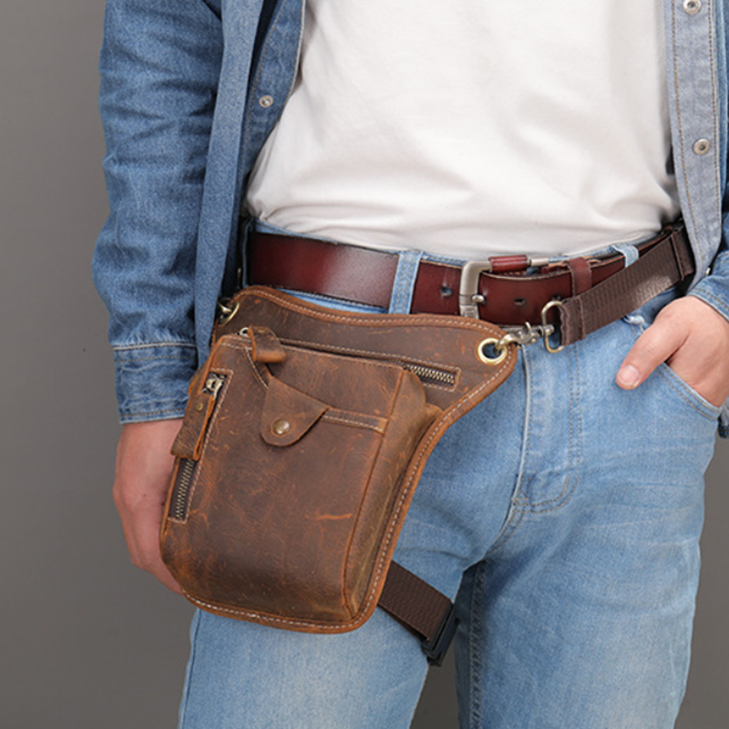 Women'S Vegan Bags - Vintage Pu หนังเอว Pack กระเป๋าขาผู้ชายผู้หญิงกันน้ํารถจักรยานยนต์สะโพกเข็มขัดต้นขากระเป๋าจักรยานกลางแจ้งโทรศัพท์ Cross
