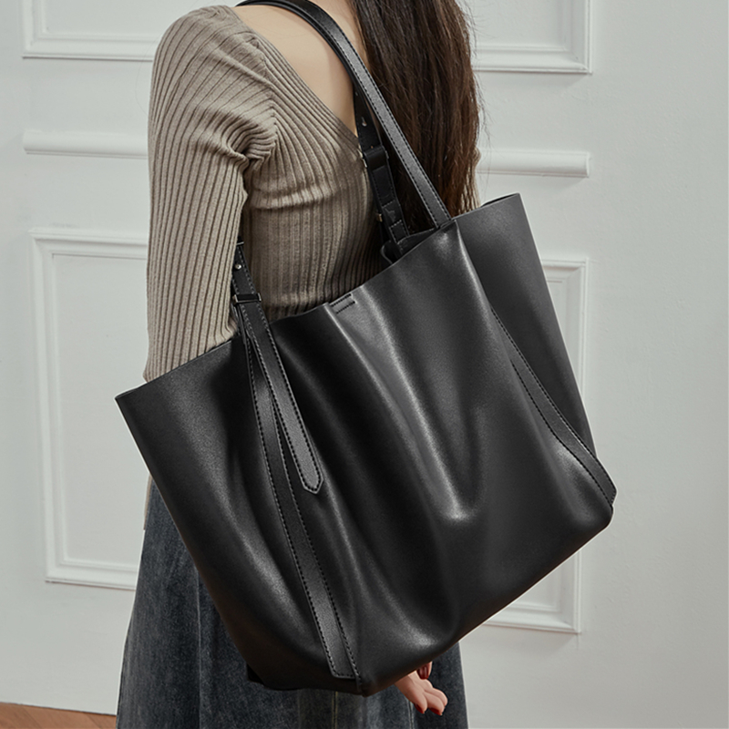 Women'S Tote Bags For Work - กระเป๋าโท้ททำงานหนังแท้ขนาดใหญ่ นุ่มสบาย สไตล์วินเทจ สำหรับผู้หญิง กระเป๋าสะพายไหล่ใส่แล็ปท็อป ใช้ในสำนักงาน