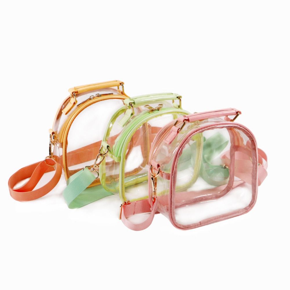 Jelly Bag Clear Pvc - กระเป๋าถือกันน้ำแบบใส ความจุขนาดใหญ่ กระเป๋าสะพายข้างโปร่งแสงแบบเรืองแสง กระเป๋า PVC พกพาสะดวกสำหรับผู้หญิง