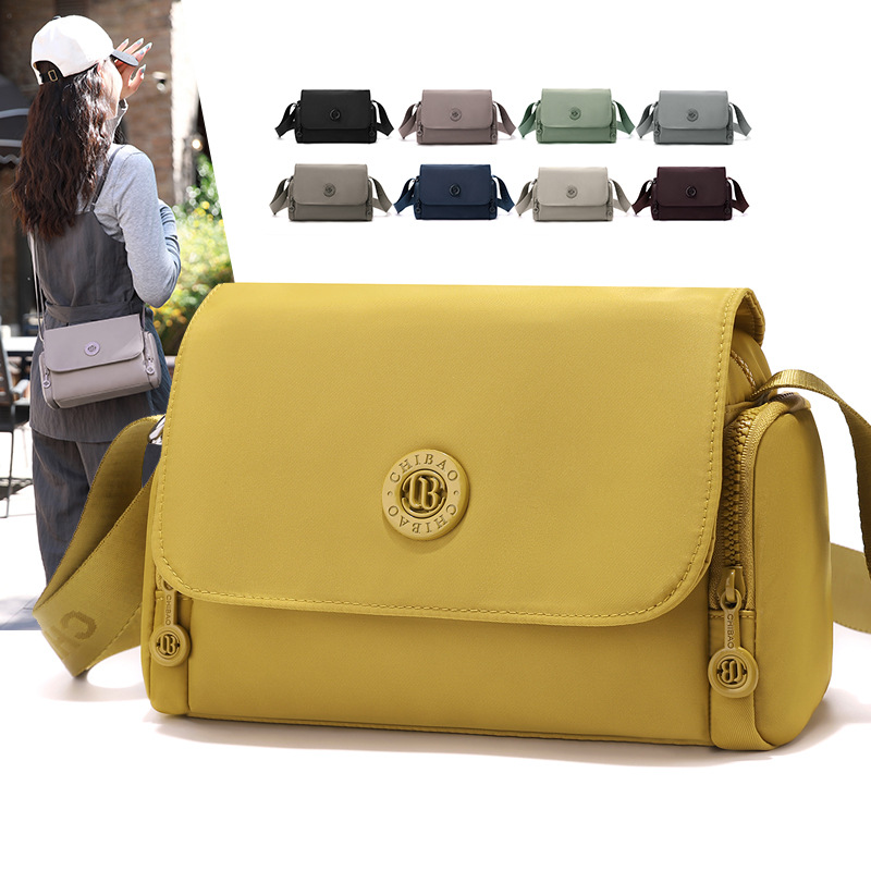 Women Bags New - กระเป๋าไนลอนกันน้ำแบบใหม่, กระเป๋าสะพายข้างทรงสี่เหลี่ยมสุดอินเทรนด์, กระเป๋าสะพายไหล่ผู้หญิงมีสไตล์สำหรับการช้อปปิ้งแบบสบายๆ