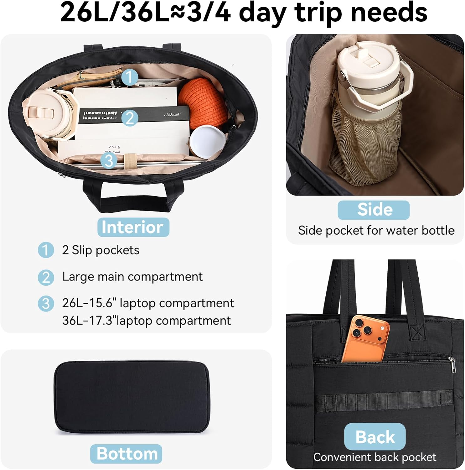 กระเป๋าโท้ทพัฟฟี่สำหรับผู้หญิง - Women'S Tote Bags For Work บทวิจารณ์และราคา