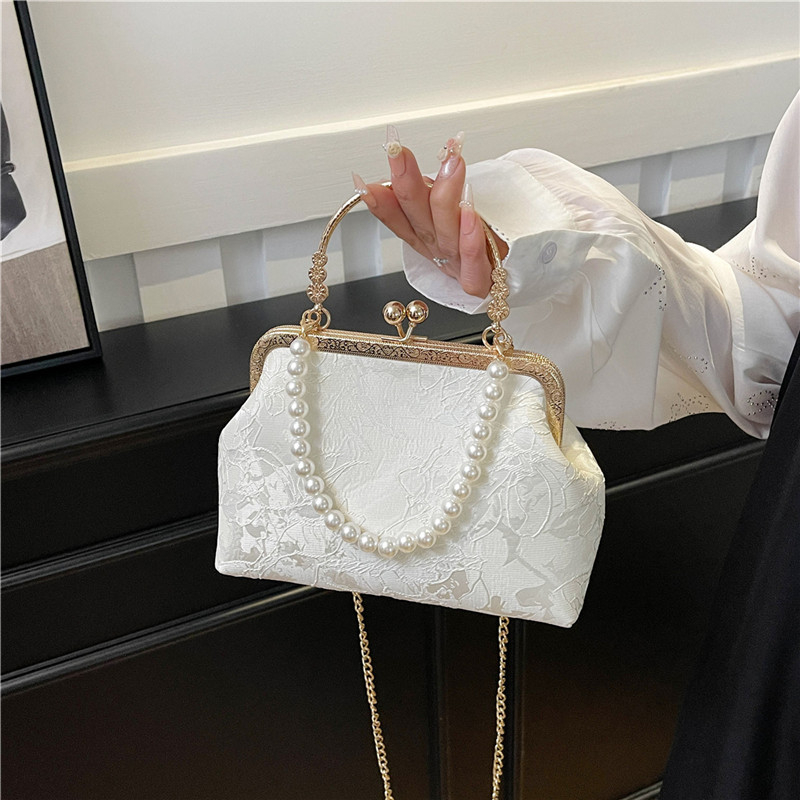 วินเทจคลาสสิกลูกไม้กระเป๋ามุกเ - Clutch Bag Evening บทวิจารณ์และราคา