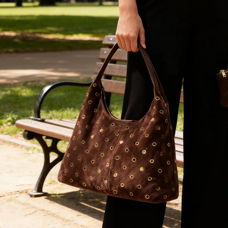 กระเป๋าโท้ทหนังกลับประดับหมุดโ - Women'S Vegan Bags บทวิจารณ์และราคา