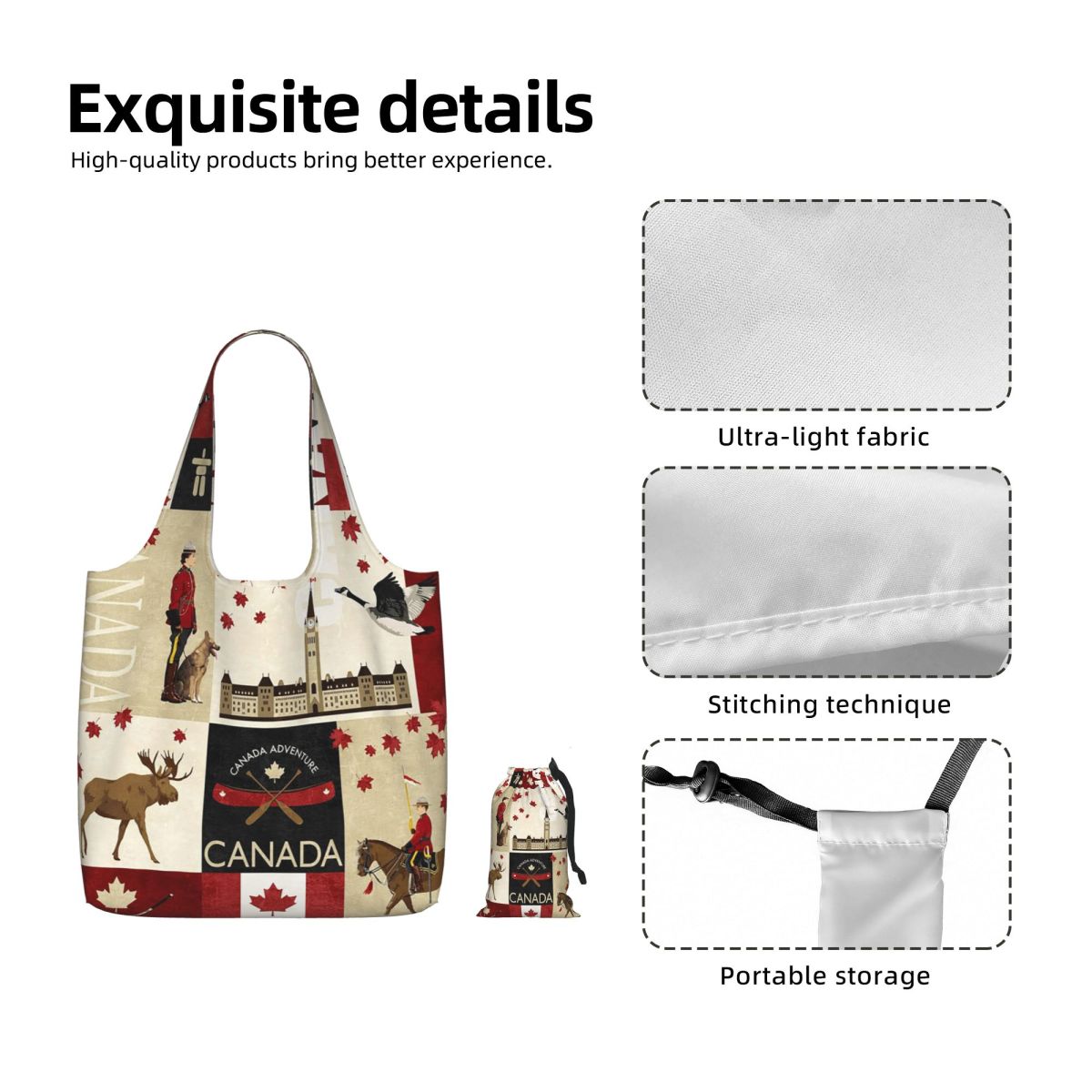 กระเป๋าผ้าแคนวาสลายธงชาติแคนาด - Women Bags Canada บทวิจารณ์และราคา