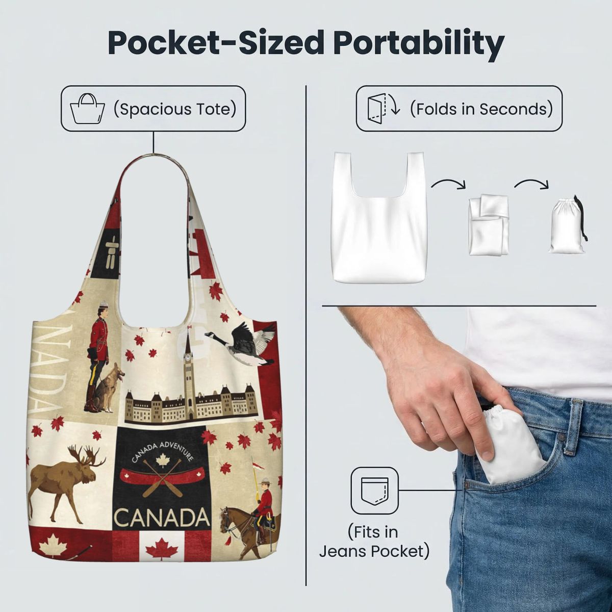 กระเป๋าผ้าแคนวาสลายธงชาติแคนาด - Women Bags Canada บทวิจารณ์และราคา