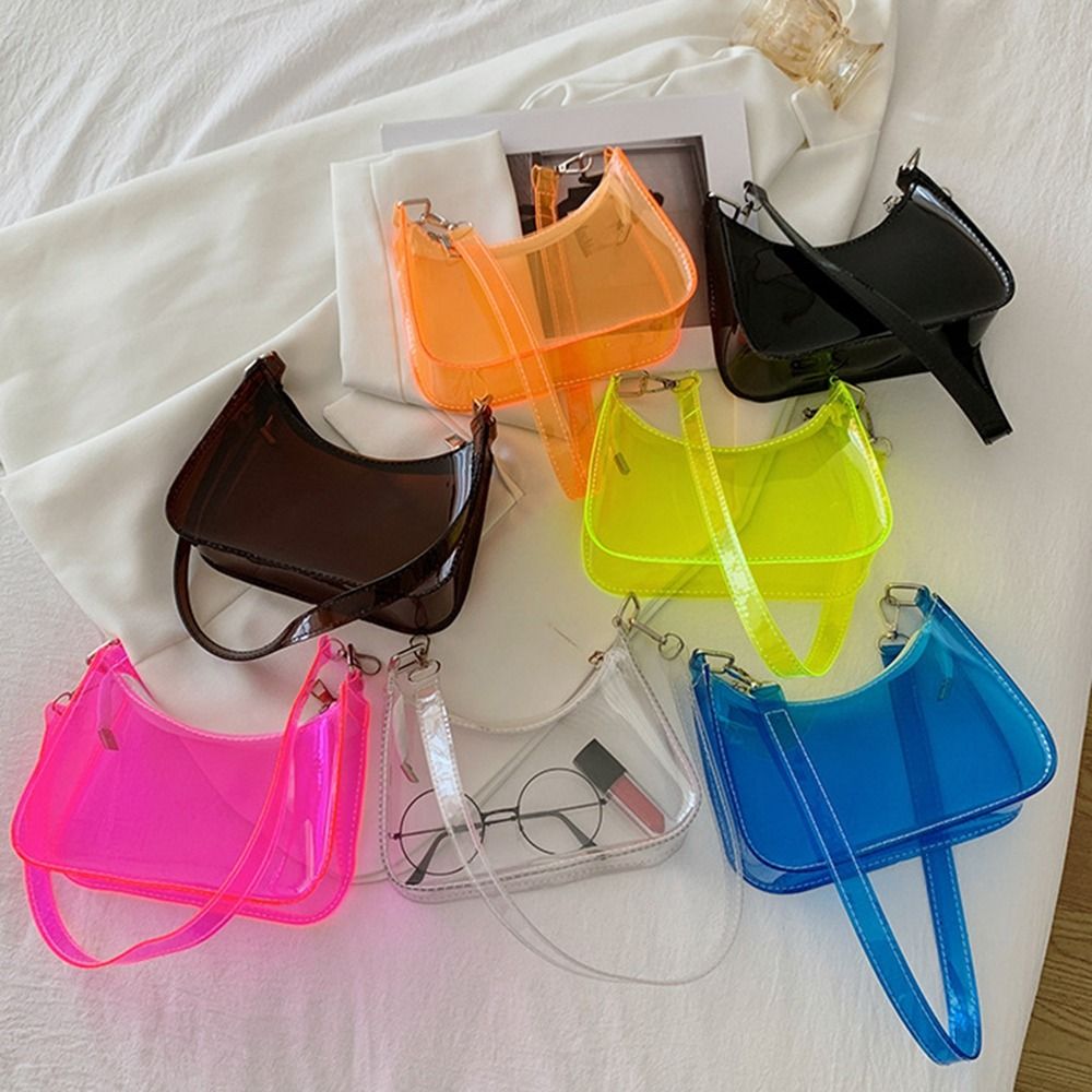 กระเป๋าสะพายไหล่ PVC สีเจลลี่แ - Jelly Bag Clear Pvc บทวิจารณ์และราคา