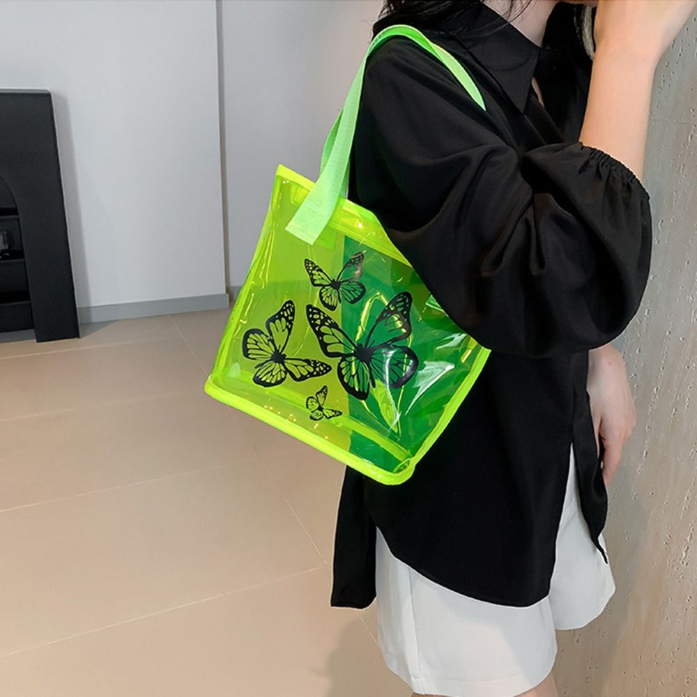 กระเป๋าใสพิมพ์ลายผีเสื้อกันน้ำ - Jelly Bag Clear Pvc บทวิจารณ์และราคา