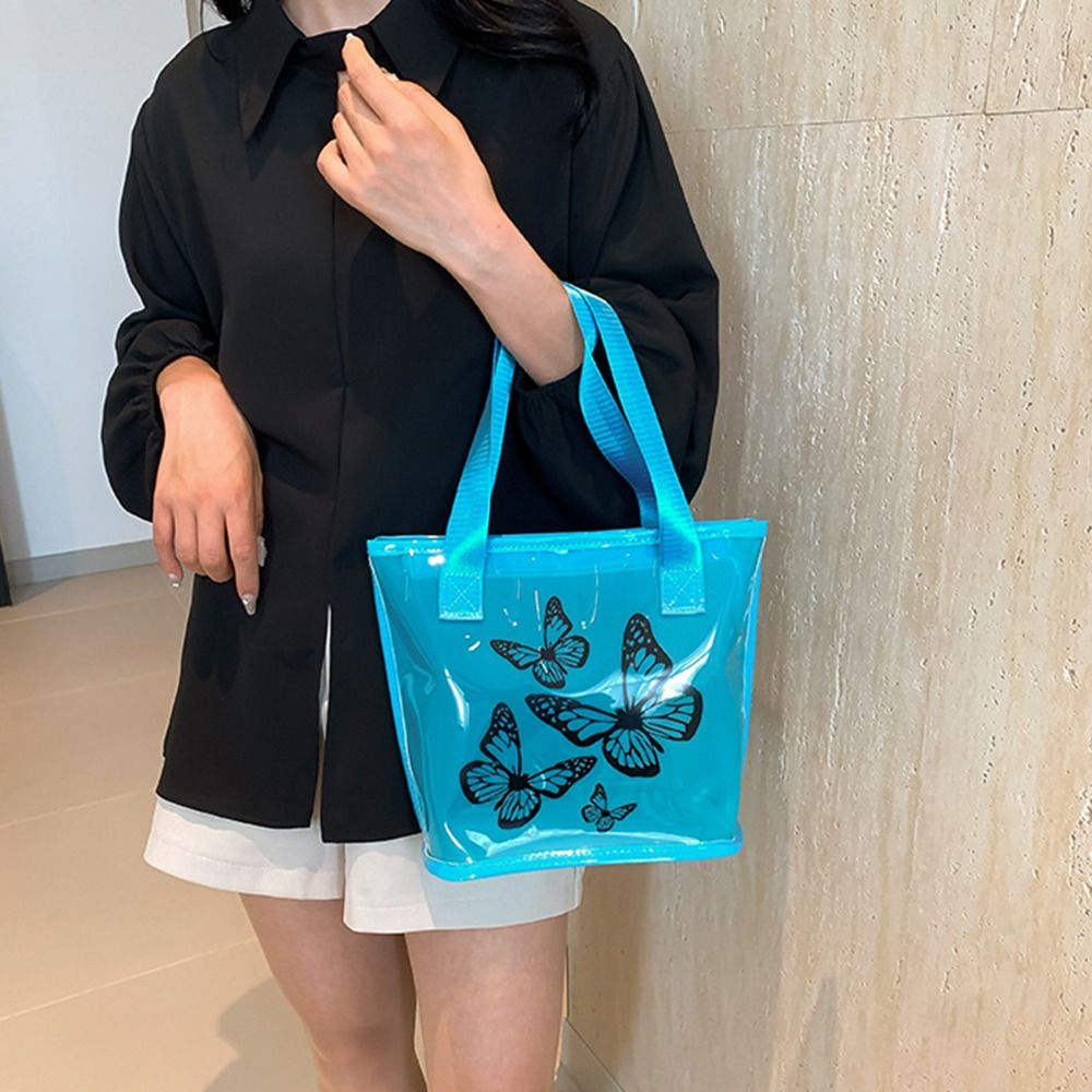 กระเป๋าใสพิมพ์ลายผีเสื้อกันน้ำ - Jelly Bag Clear Pvc บทวิจารณ์และราคา