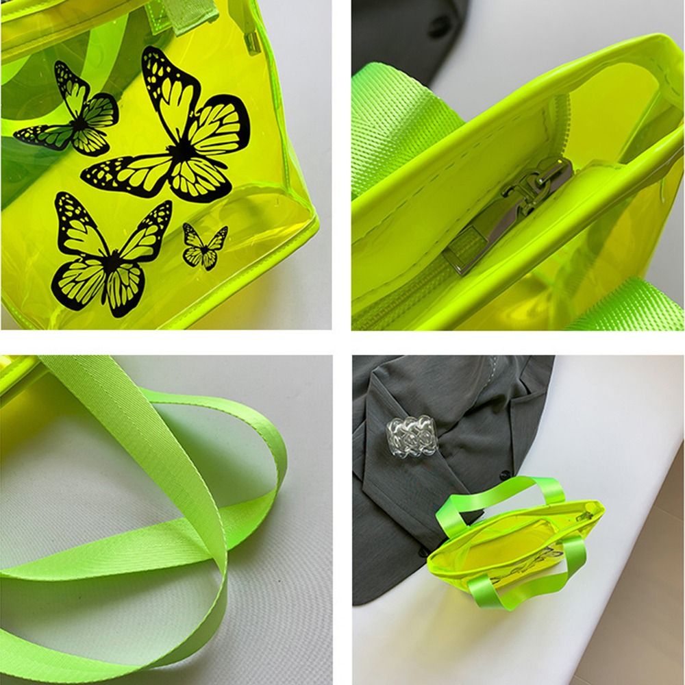 กระเป๋าใสพิมพ์ลายผีเสื้อกันน้ำ - Jelly Bag Clear Pvc บทวิจารณ์และราคา