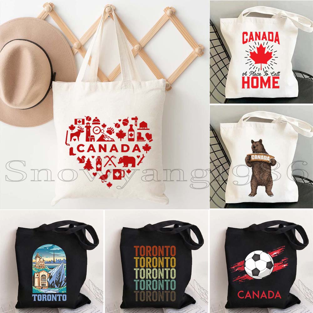 กระเป๋าผ้าแคนวาสลายธงชาติแคนาด - Women Bags Canada บทวิจารณ์และราคา