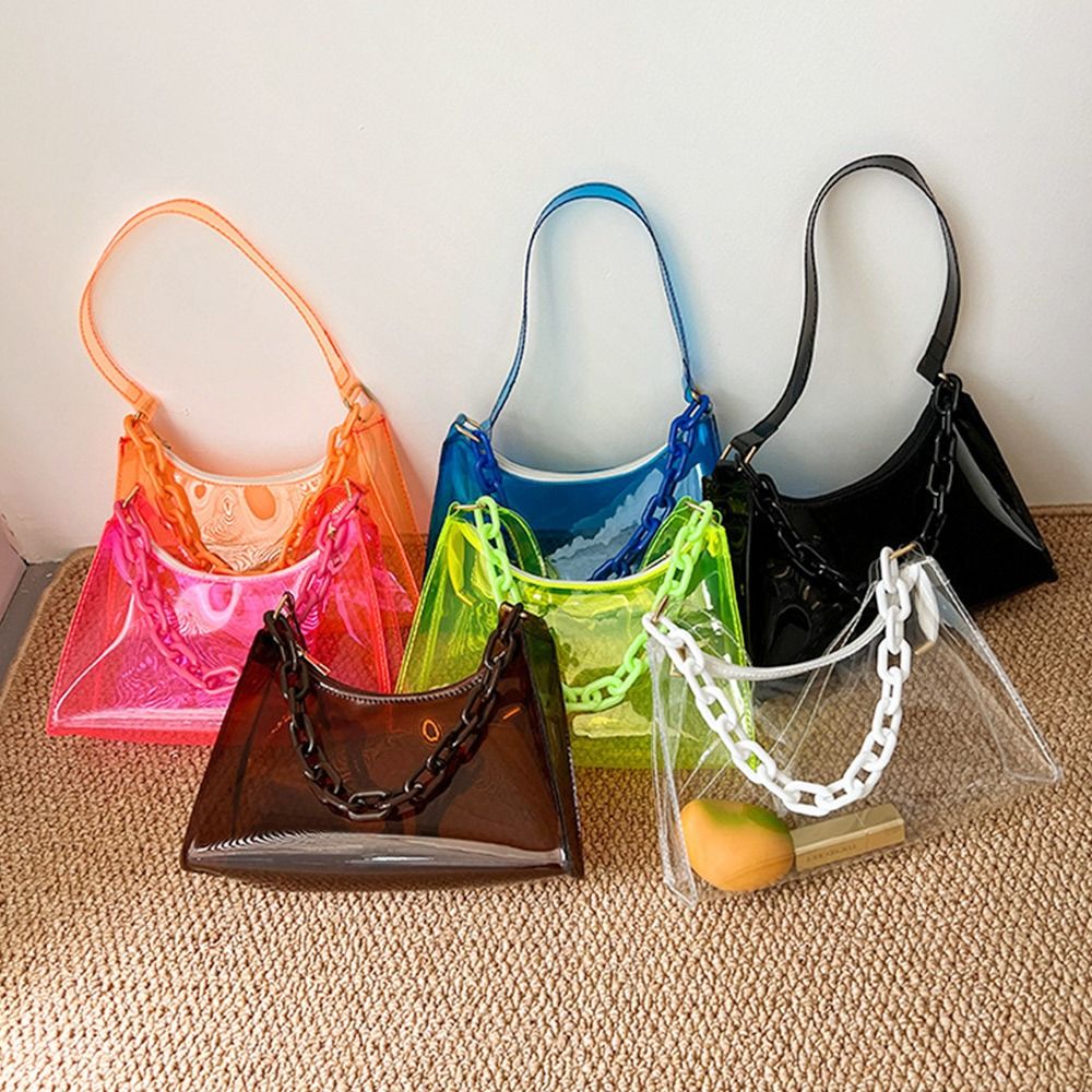 กระเป๋าแฟชั่นผู้หญิงเจลลี่กระเ - Jelly Bag Clear Pvc บทวิจารณ์และราคา