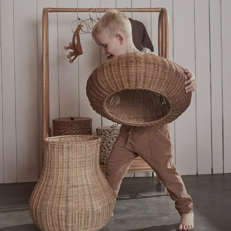 Nordic WIND หวายทอเห็ดรูปตะกร้ - Basket Bag Wicker บทวิจารณ์และราคา