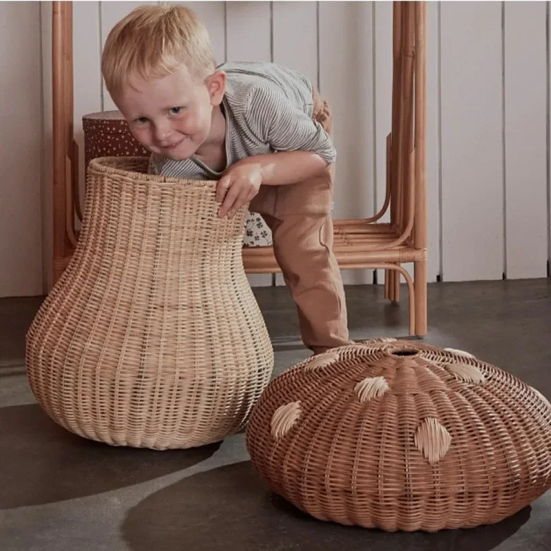 Nordic WIND หวายทอเห็ดรูปตะกร้ - Basket Bag Wicker บทวิจารณ์และราคา