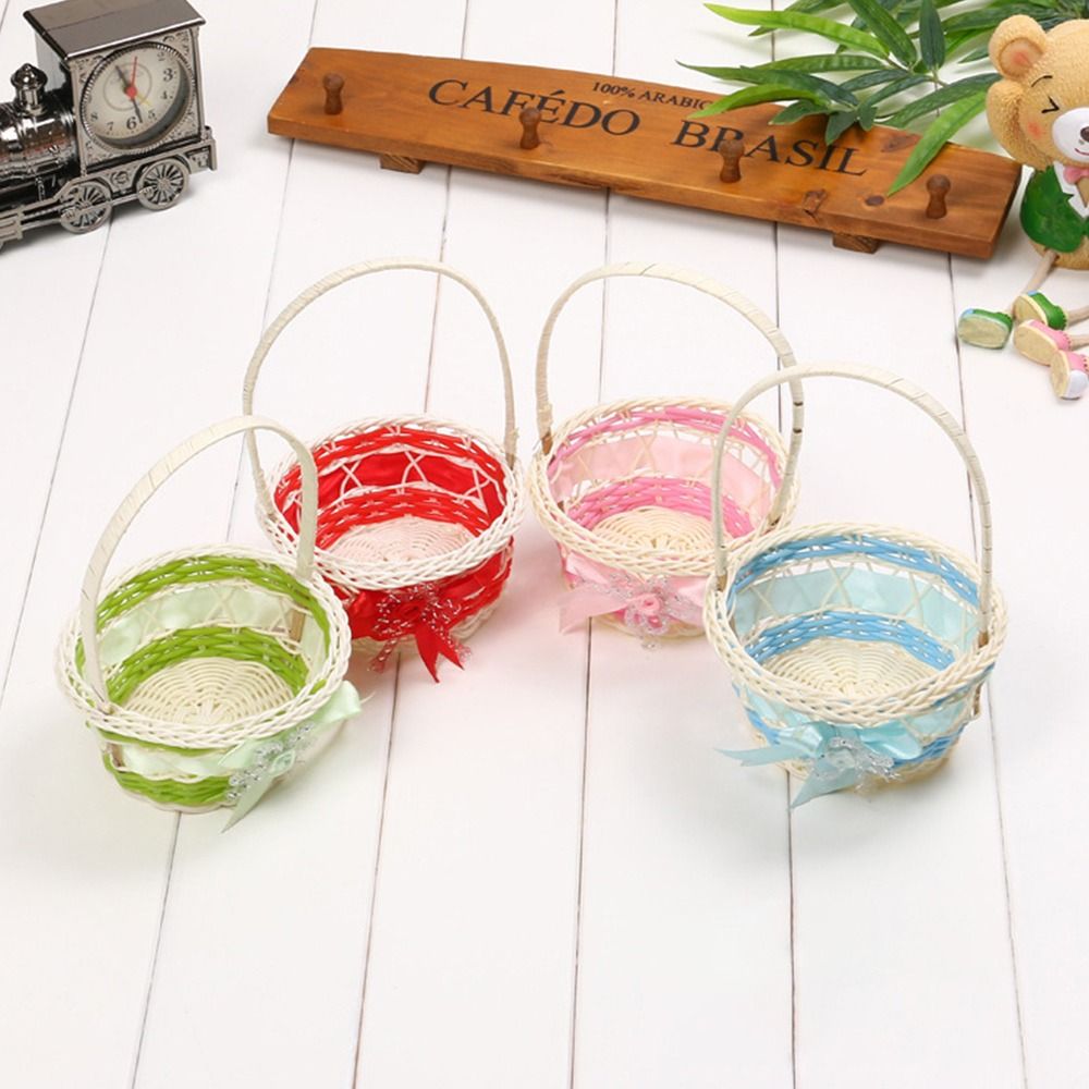 ตะกร้าเก็บดอกไม้ทำมือสวยงาม ตะ - Basket Bag Wicker บทวิจารณ์และราคา