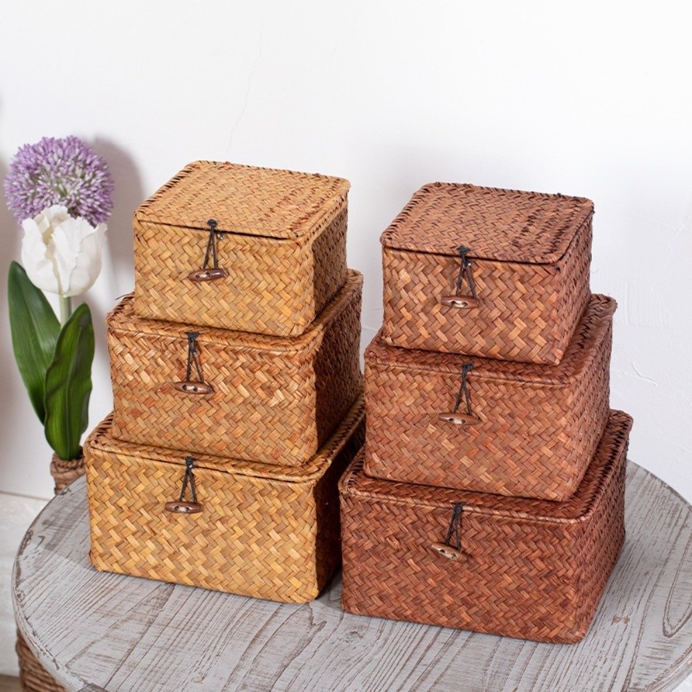 ตะกร้าเก็บของสานจากหญ้าทะเลแบบ - Basket Bag Wicker บทวิจารณ์และราคา