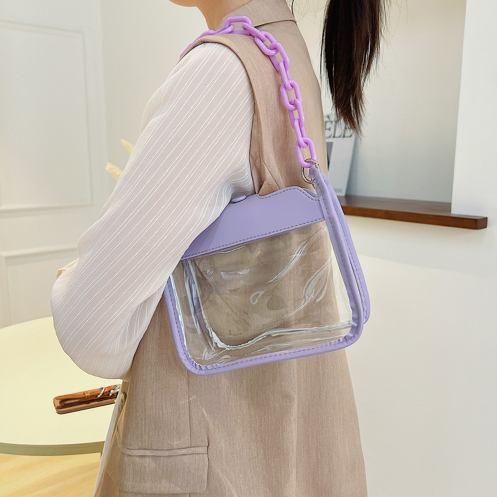 กระเป๋าสะพายข้างเจลลี่สีทึบสำห - Jelly Bag Clear Pvc บทวิจารณ์และราคา