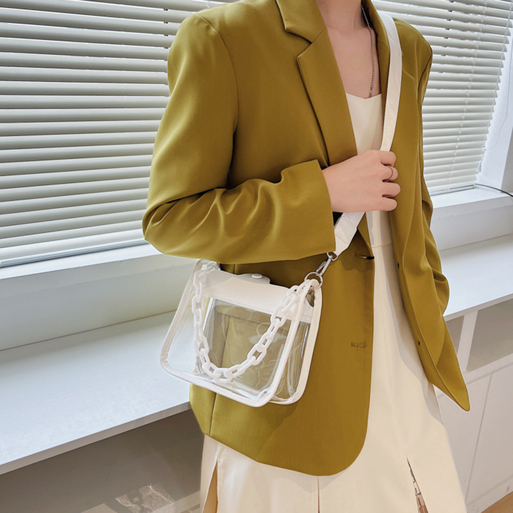 กระเป๋าสะพายข้างเจลลี่สีทึบสำห - Jelly Bag Clear Pvc บทวิจารณ์และราคา