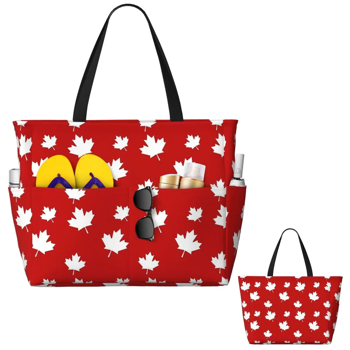 ลายธงใบเมเปิ้ลของแคนาดา สีแดง  - Women Bags Canada บทวิจารณ์และราคา